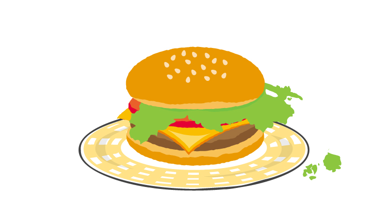 「ハンバーガーの具になった島根県です 」|吉田@鷹の爪団(本物)のイラスト