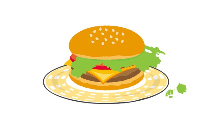 「ハンバーガー」のTwitter画像/イラスト(人気順))