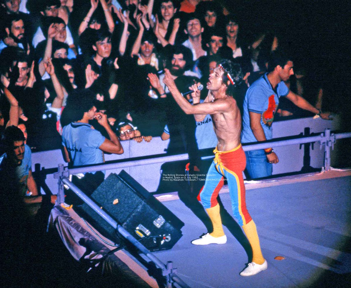 The Rolling Stones at Estadio Vicente Calderón in Madrid, on 9 July 1982. 