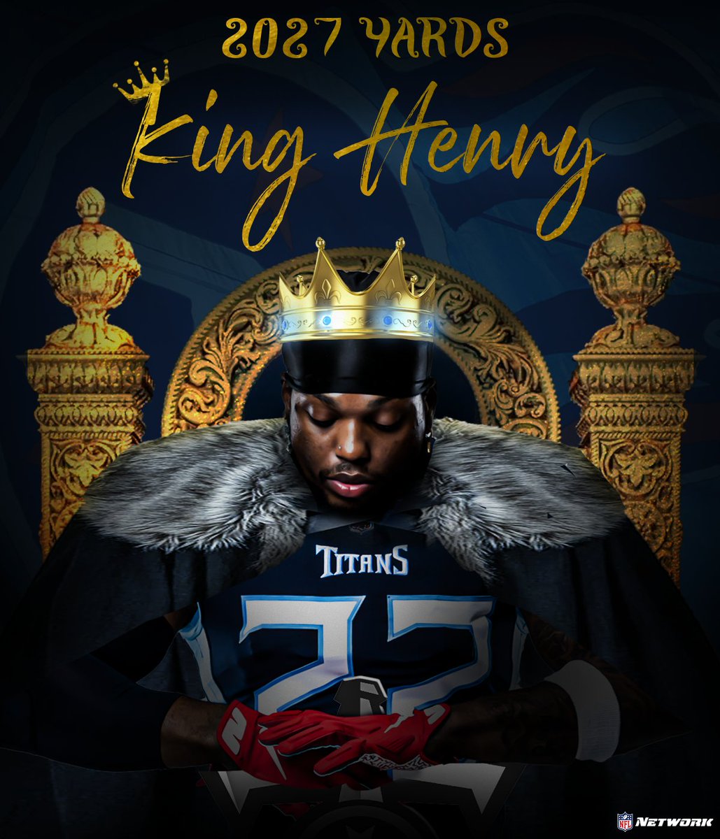 nflnetwork's tweet image. 2K King 👑

@KingHenry_2 is once again the NFL rushing champion 💪

@Titans | #TitanUp