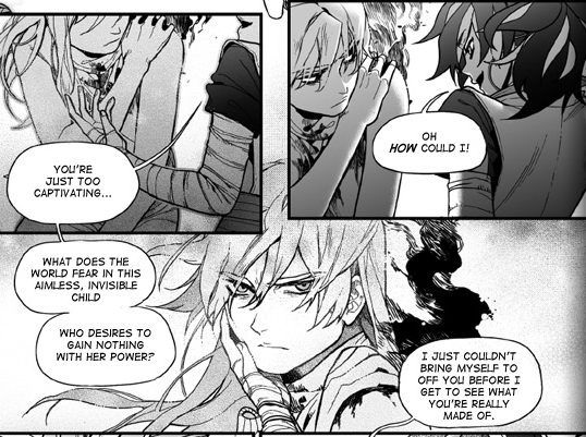 cant get over how the fairy calls blackbird "lost child" and realizing that, despite blackbird's confident exterior, she is really, lost. she agreed to kill veloce in hopes that she was wrong about kathryn, but after seeing who veloce is, she just,,, cant