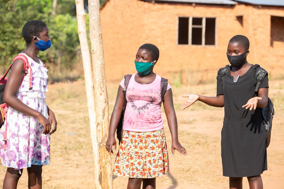 UNICEFMalawi's tweet photo. It is back to school for a lot of children today! Parents and Teachers, please remind them to #MaskUP! #WashHandsWithSoap, and #ObservePhysicalDistance.
#COVID19 #StaySafe https://t.co/2rwYNAkYm9