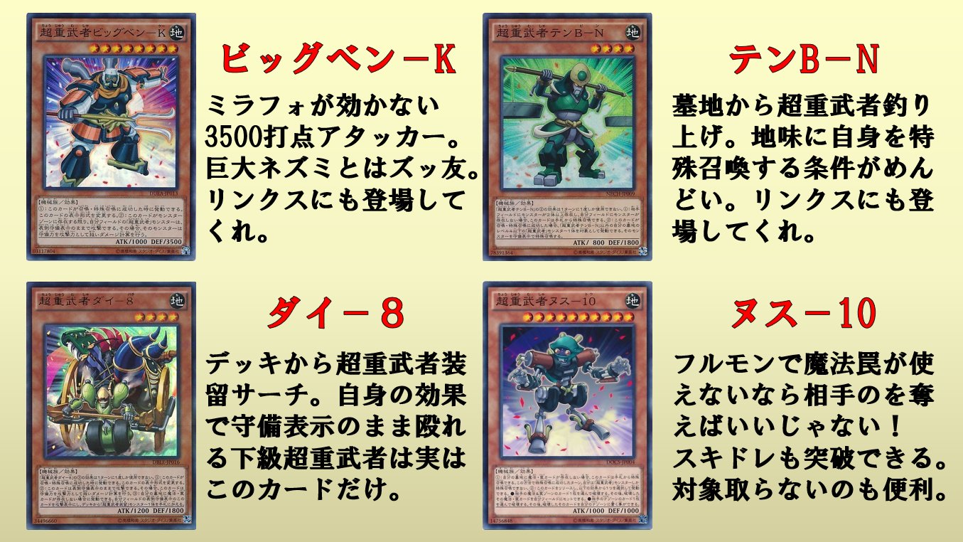 ニーギ 遊戯王の推しテーマを紹介する 超重武者 推してる人あまり見かけなかったから作りました フルモンというロマン溢れたテーマを皆も組もうな T Co 8xhp5xn86k Twitter ニーギ 遊戯王の推しテーマを紹介する 超重武者 推してる人あまり見かけなかったから作りました フルモンというロマン溢れたテーマを皆も組もうな T Co 8xhp5xn86k Twitter
