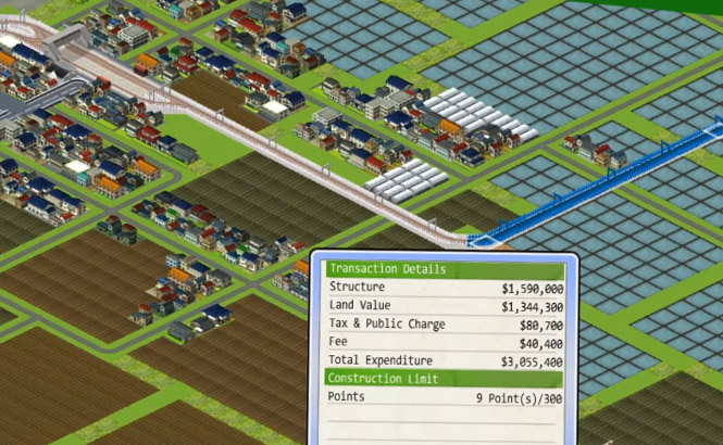 A key design decision in city building games is whether the map starts as a blank slate. Early versions of SimCity started out as completely empty maps. Cities Skylines starts with a freeway exit. Transport Tycoon and A-Train start with homes, farms, etc already on the map.