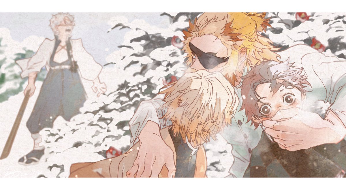 煉獄杏寿郎 煉獄さん生存if 面白半分で匿ってくれ 柱 二枚目は眼帯無し さん えち子のイラスト