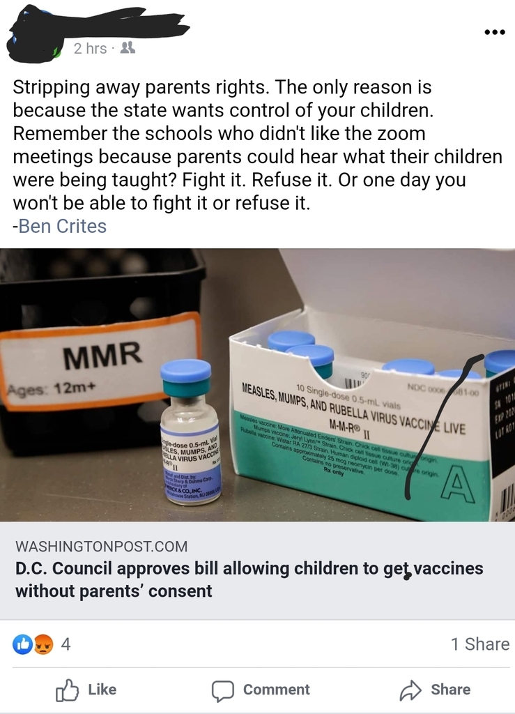 “Stripping parents of their right to allow their children to die of preventable diseases” via u/mooshie99 #vaxxhappened #antivax #antivaxx