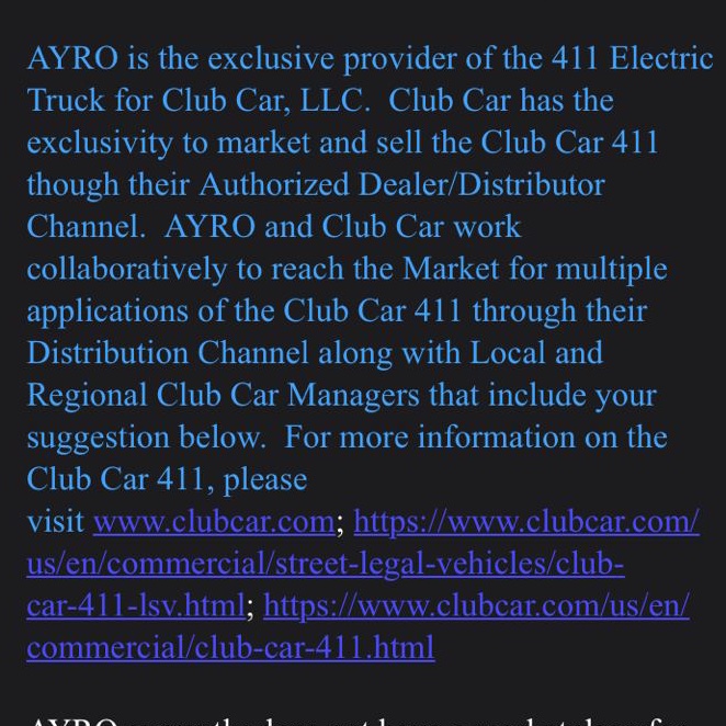 Recent Extra DD:Their email response suggests alternative avenues for the deployment of company vehicles, IN ADDITION, to the food delivery service is being investigated. If even remotely true could yield high dollar city-wide contracts making their margins more profitable.