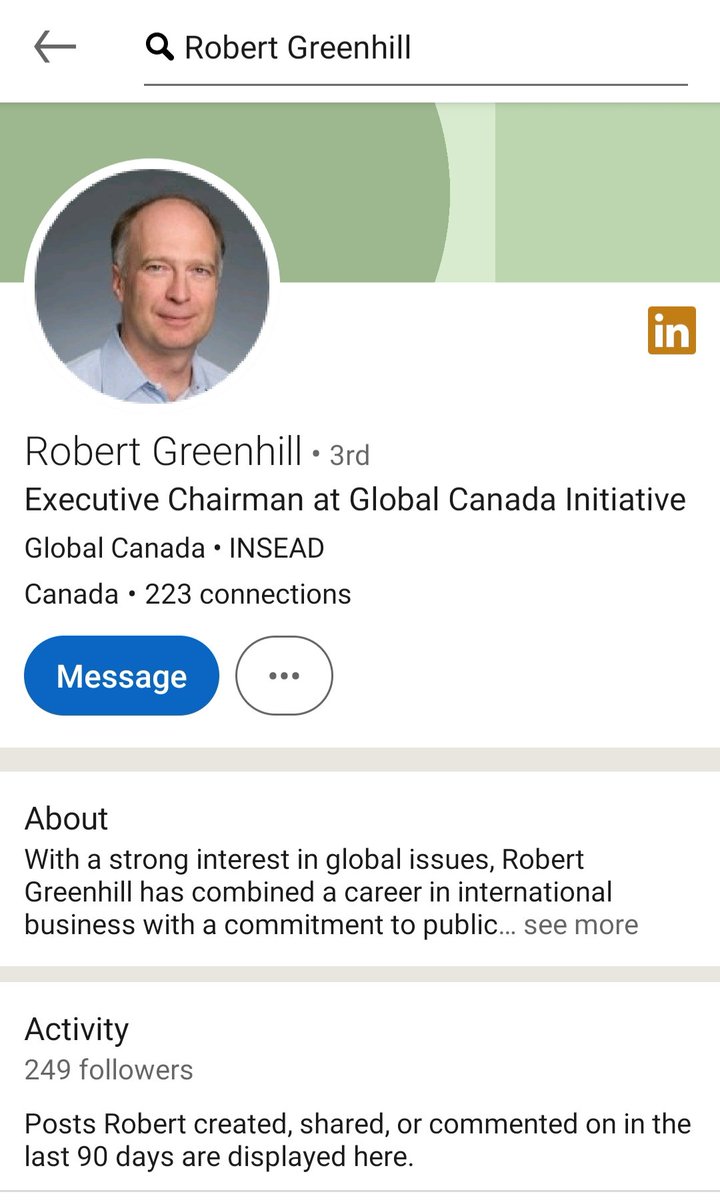 4) Look at their résumés:Robert Greenhill-McKinsey & Co-WEF-UN-Canadian International Council -CIDA-Bombardier Tim Evans -WHO-World Bank-McGill-GAVI/CEPI-Rockefeller Foundation-Rhodes Scholar