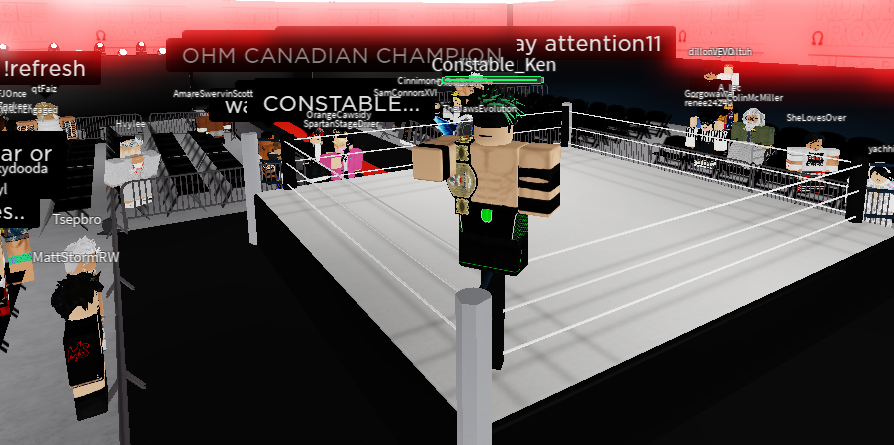 ItsOhmNotOHM's tweet photo. Ohm: ROYAL RUMBLE

Holding the title for a good month, Klaus would keep 3 defenses to take on Marcus Miller, however after a travel delay, one man stepped up being a rightful contender being undefeated: Constable Ken.

What a blowout! Constable Ken has claimed the Canadian title! https://t.co/vnYEdV7BKO