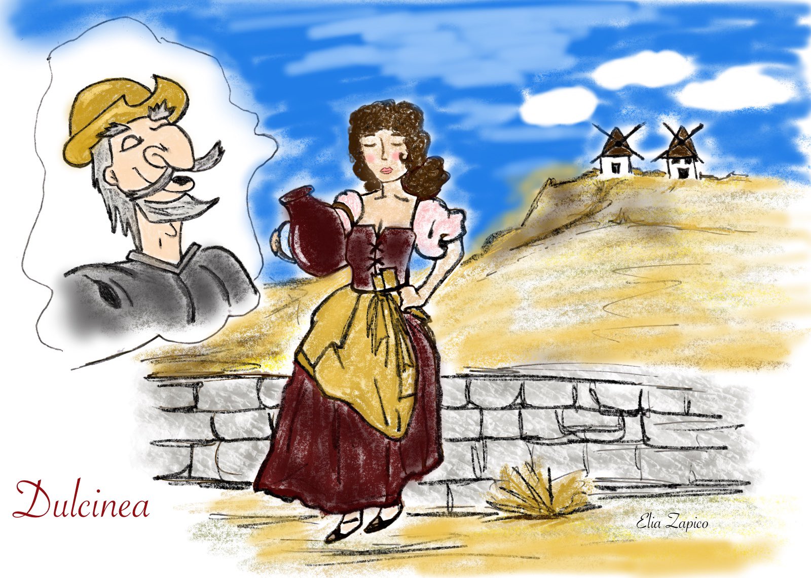 Agregar 57+ don quijote y dulcinea dibujos última vietkidsiq.edu.vn