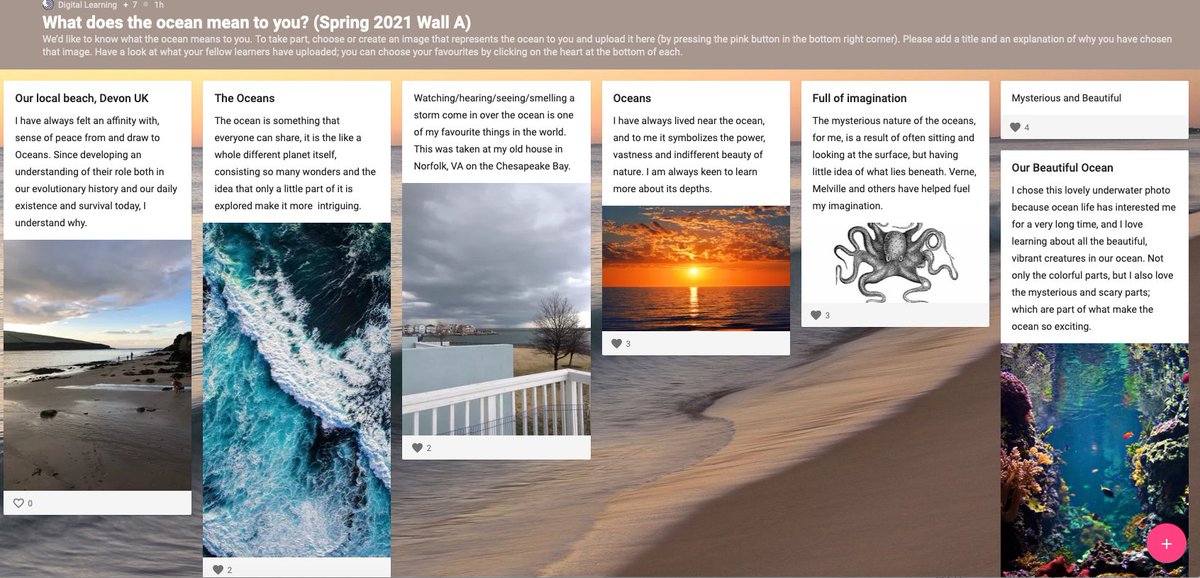 And we are off - woke to find great posts already <a href="/UoSoceans/">ExploringOurOcean</a> from our early bird learners 🇳🇿🇹🇹🇺🇸🇮🇪🇹🇭 What does the ocean meean to you? #OceanDecade #ExploringOurOcean