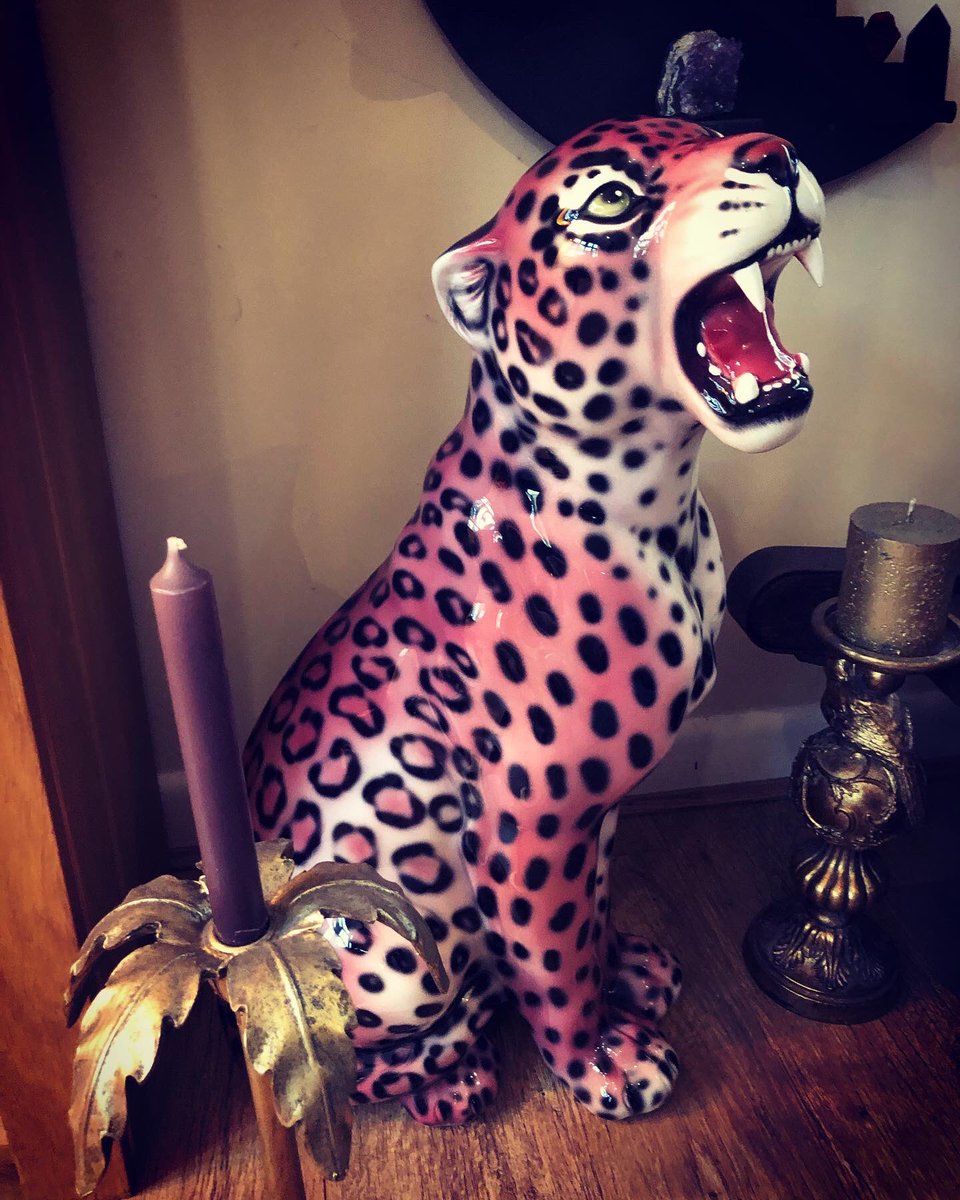 TheImageDarlin1's tweet image. My new furless baby has finally arrived, a Christmas gift off Hubby 🥰 #leopard #pinkleopard #ornament #housedecor