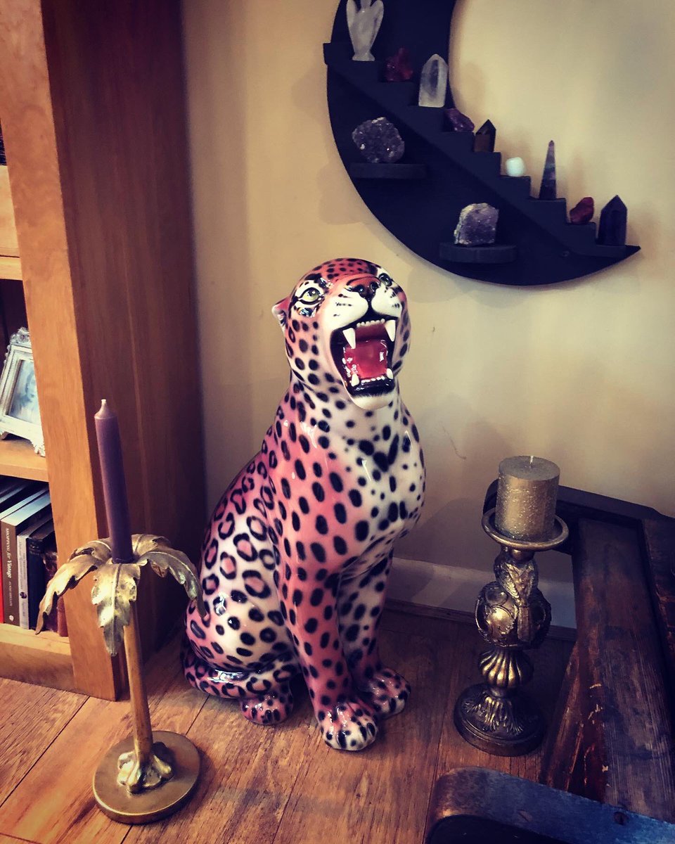 TheImageDarlin1's tweet image. My new furless baby has finally arrived, a Christmas gift off Hubby 🥰 #leopard #pinkleopard #ornament #housedecor