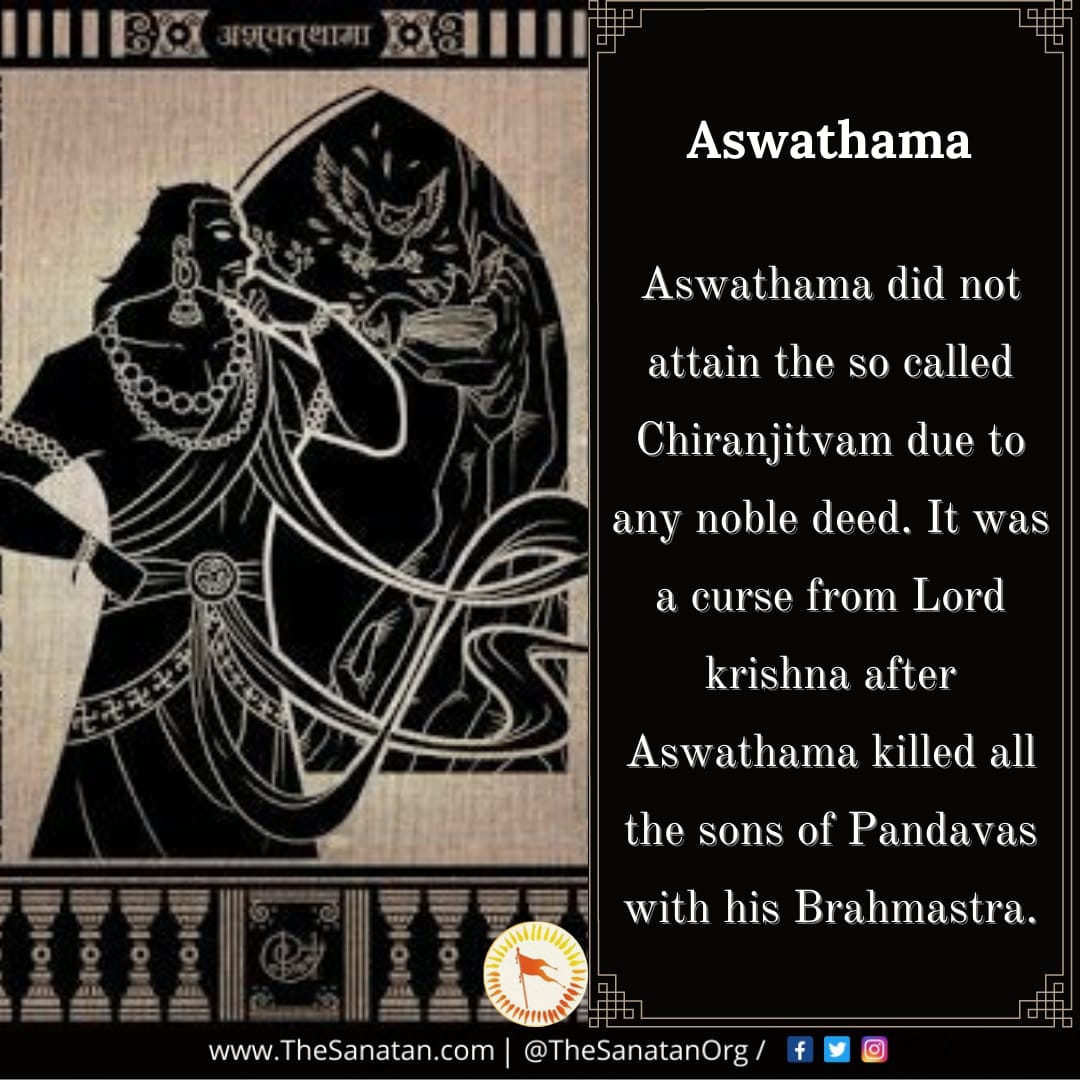 TheSanatanOrg's tweet image. &quot;अश्वत्थामाबलिर्व्यासोहनुमांश्च विभीषण:कृपश्चपरशुरामश्च सप्तैतेचिरंजीविन:।&quot;

There are seven Chiranjeevis as mentioned in Sanatan scriptures. Chiranjeevi is the people who are still alive in this Kali Yuga from the beginning of Satyuga.