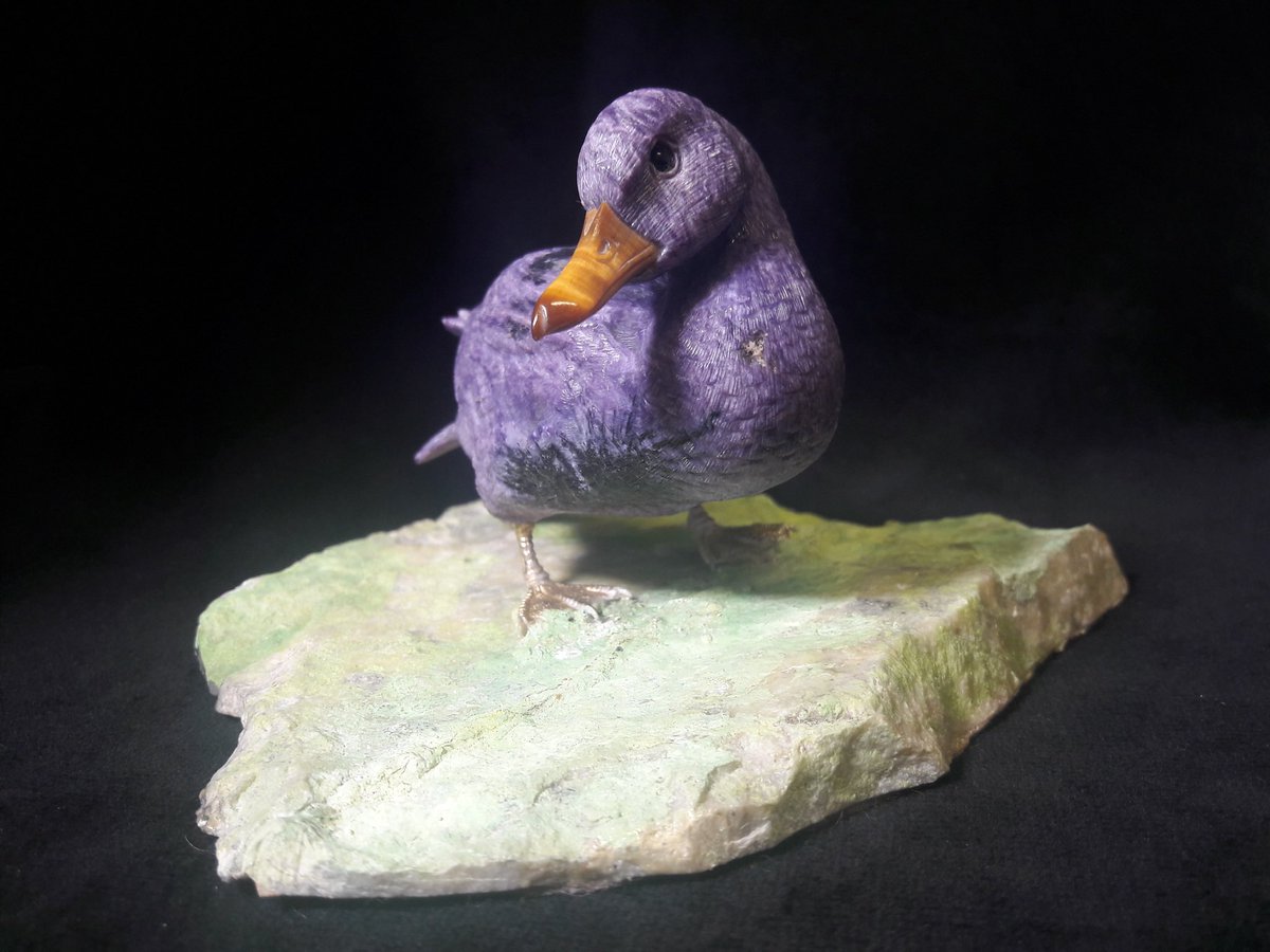 Trotting my boy out again this year because I LOVE HIM. Happy #MineralMonday AND #InternationalUnsolicitedDuckPicDay, Charoite Duck