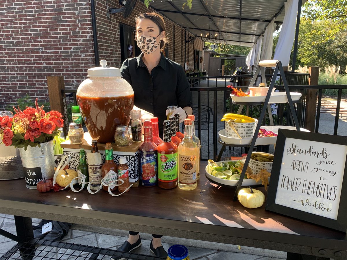 Bloody Mary bar ⁦<a href="/lacourvenue/">La Cour Venue</a>⁩ by ⁦<a href="/hdliquidcater/">HD Liquid Catering</a>⁩ #lacourvenue #mckinneyweddingvenue #dfwweddingvenue #bloodymarybar