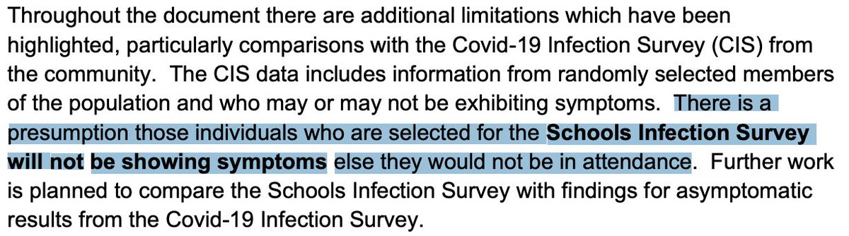 And this could underestimate the problem for school staff. That's because SIS is biased to include only people without symptoms. As children are more likely to have asymptomatic covid, SIS study will be better at finding covid among students than their teachers (5/)