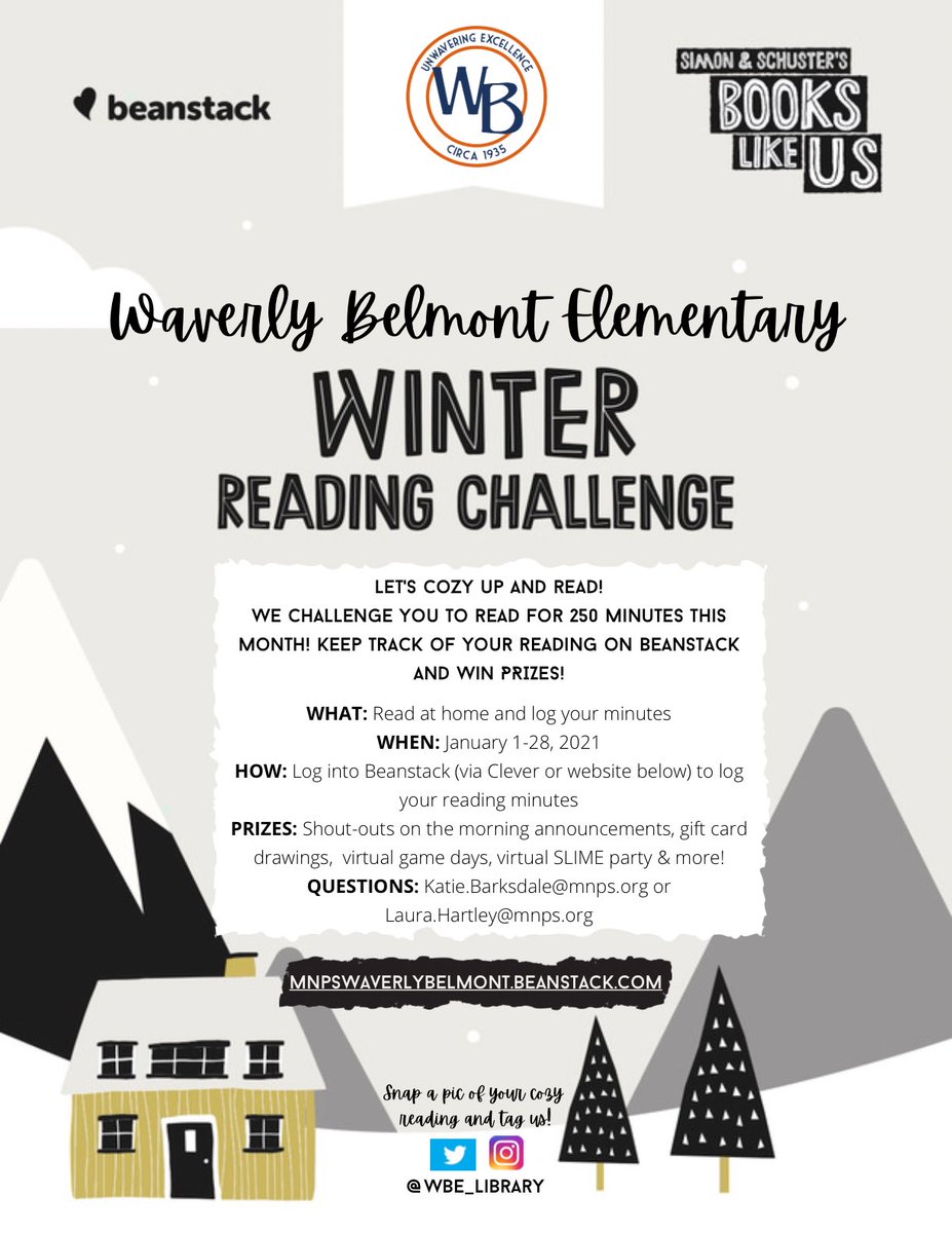 Happy New Year <a href="/WBESBulldogs/">Waverly Belmont Elementary</a>! Join us for our #WinterRead2021 Reading Challenge! <a href="/WaverlybelPTO/">Waverly Belmont PTO</a>  <a href="/MNPSLibraries/">MNPSLibraryServices</a>