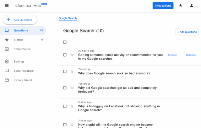 glenngabe's tweet photo. Answer the unanswered -> Google Question Hub Is Open &amp; It's A Great Way To Find Content Ideas

"It's basically a way for publishers to see which questions go unanswered in Google Search and then create content that matches those questions." https://t.co/JMnR76elTH via @rustybrick https://t.co/wsqhVWew1A