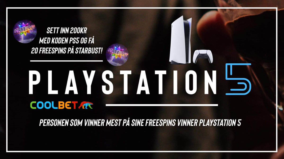 Vi gir ut nok en PS5 😍

Gjør innskudd på 200kr med koden PS5. Da får du umiddelbart 20 freespins på Starburst. Personen som vinner mest på sine spins vinner konsollen! 👇🏻

Retweet 🔁 om du tar et lodd!

Koden er gyldig til søndag 23:59. Vinner annonseres mandag!

#ps5