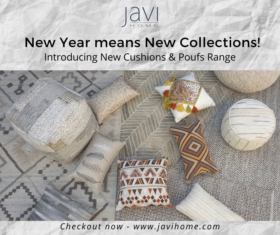 javihome's tweet photo. Ringing in the New Year with New Product Collections! Exciting much, right?! We present to you an exclusive range of Cushions and Poufs . Have a look at - https://t.co/5I9C88rtBj.
#cushions #poufs #homedecor #interiordesign #interiorstyling #softfurnishing #ottoman #puffe https://t.co/EDFBaaFOp1