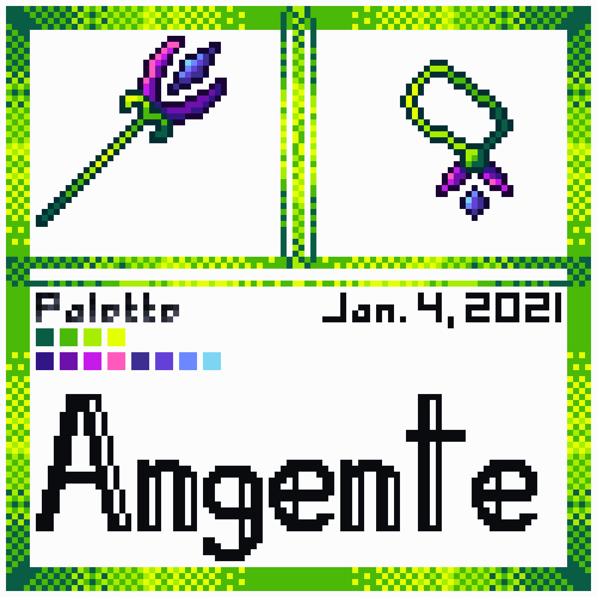 Angente9406's tweet photo. Plantae Staff and Plantae Necklace. This two are my first project this year.
#twentytwentyone #FirstTweet #Pixels #MoreHashtag https://t.co/NIyLYT5Ysc