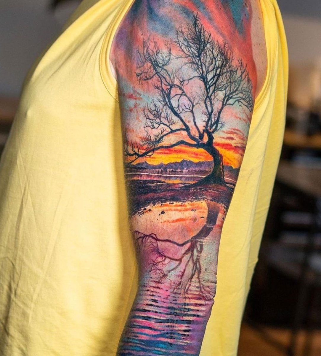 Grace the watercolor tree by AuraDalian IG North Main Tattoo  rtattoo