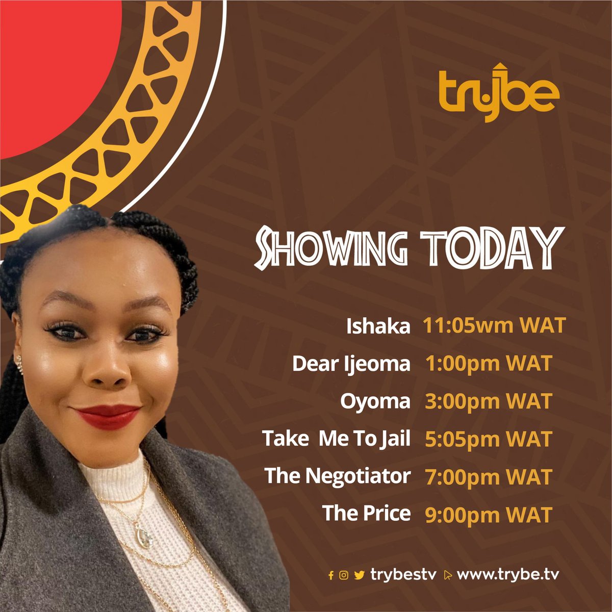 TRYBEStv's tweet photo. Movies for you this Monday on Trybe; tune in now!
#Oyoma: The movie is about a young girl whose parents and villagers felt was an ogbanje, but along the line, they discovered her real illness. It star @EteimoTamara and @TopeTedela.
#trybe #gotvch97 #dstvch195 #nollywood https://t.co/XQI088ZP8s