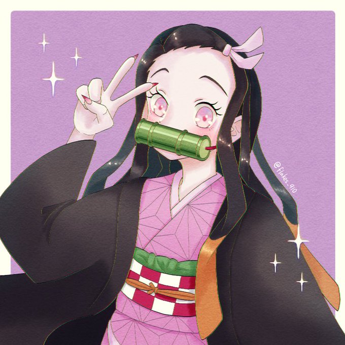 くうまるさんがTwitterに投稿した竈門禰豆子(鬼滅の刃)のイラスト。