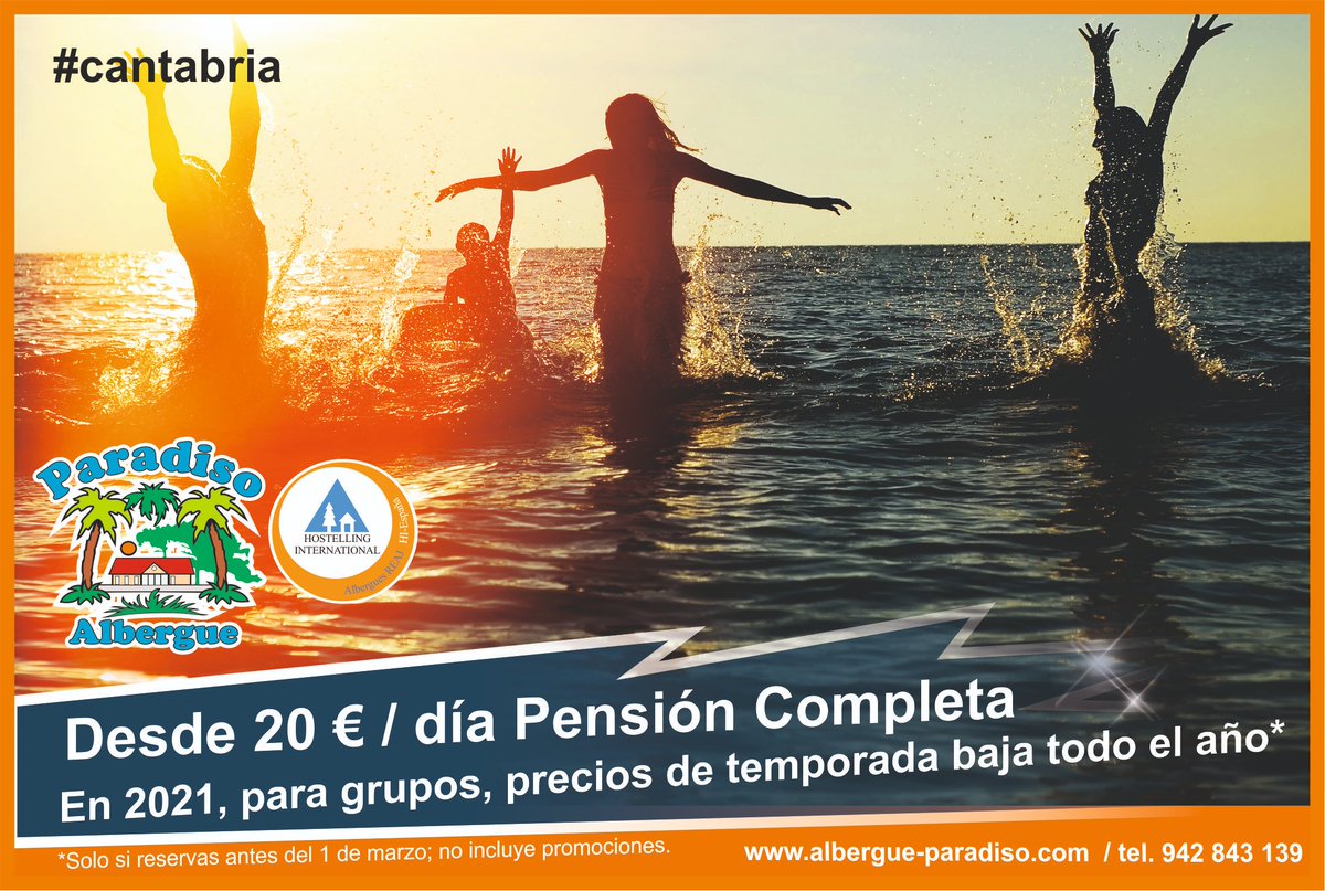 ¡FELIZ AÑO! 🥳 y toma PROMO:
Precios temporada baja en temporada alta; aprovecha y reserva para este verano alojamiento para tu grupo.
👉albergue-paradiso.com/es/promo-grupo…