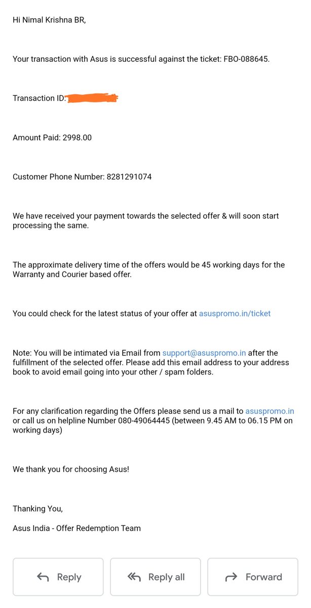 nimalkrishna8's tweet image. @ASUSIndia Cheating from ASUS. I booked a 1 tb hardisk through asuspromo.in 5/11/2020.Till today the product is not delivered.I mail and call alot no response from your side 😓.I also move towards court and consumer care for your cheating.#boycottasus
