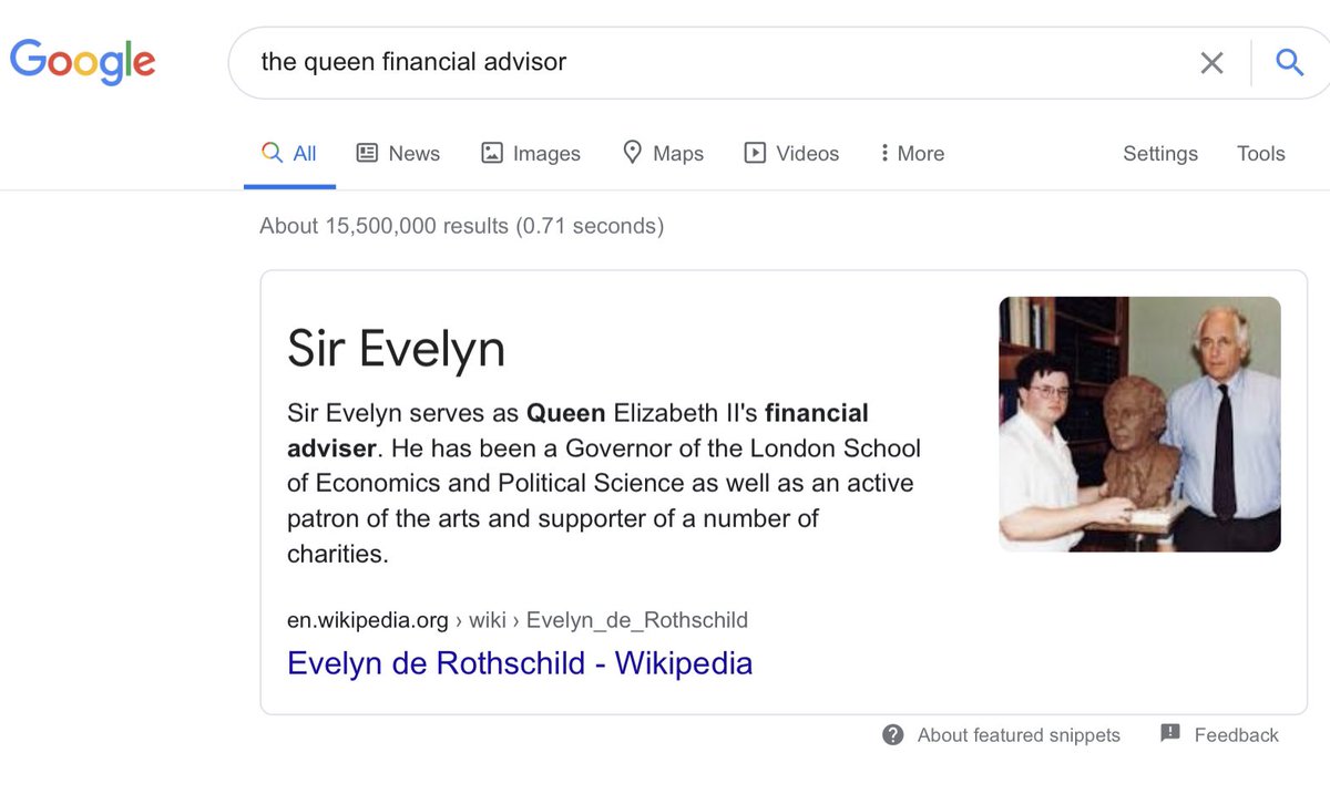 It’s matriarch of the second generation is sir Evelyn Rothschild who is the current financial advisor to the queen, all of there power was cut off and they have been forced to do some really humbling things over the last 18 months in particular by POTUS