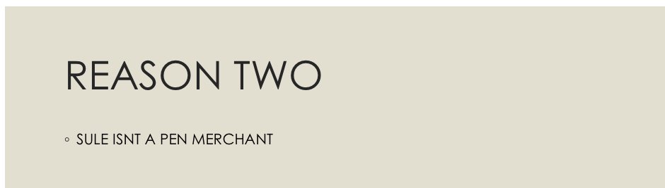 reasons why sule is better than ramos: