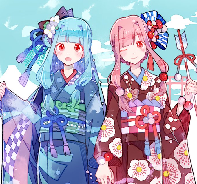 琴葉茜 ,琴葉葵 「琴葉姉妹のバレンタインの抱き枕のを描きまし