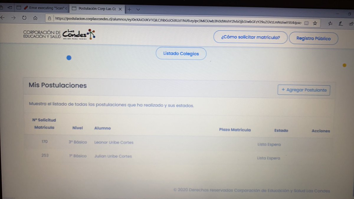 settergale's tweet photo. @LavinJoaquin Alcalde Joaquín Lavín a las 7:55 estaba sentado en mi computador para realizar la postulación. A las 8:00 inicio mi trámite para mis dos hijos. Aproximadamente a las 8:05 complete todo y resulta que ambos quedaron el lista de espera para el Nuevo Colegio Las Condes San Francisco https://t.co/yKBtIPWisU