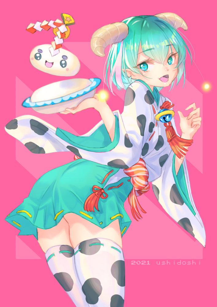 羽衣ララ 「「オヨーー!!」

「ウシドシルン!!」

「モーモールン!!」 」|JJ(獅子つつし)のイラスト