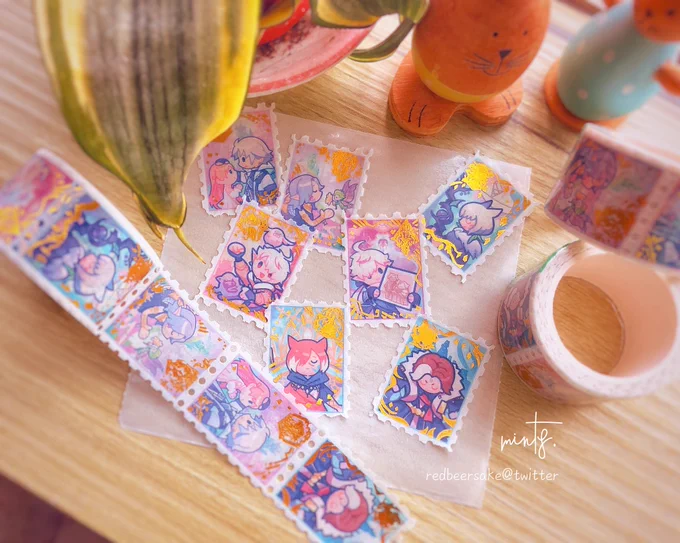My #FFXIV Shadowbringers themed Gold foil stamp washi tapes arrived and I'm super happy with how they turned out ??? 
I'll be putting them up for my store's reopening this weekend along with restocks of my other FFXIV stuff!!! 
#FF14 #FFXIVART 