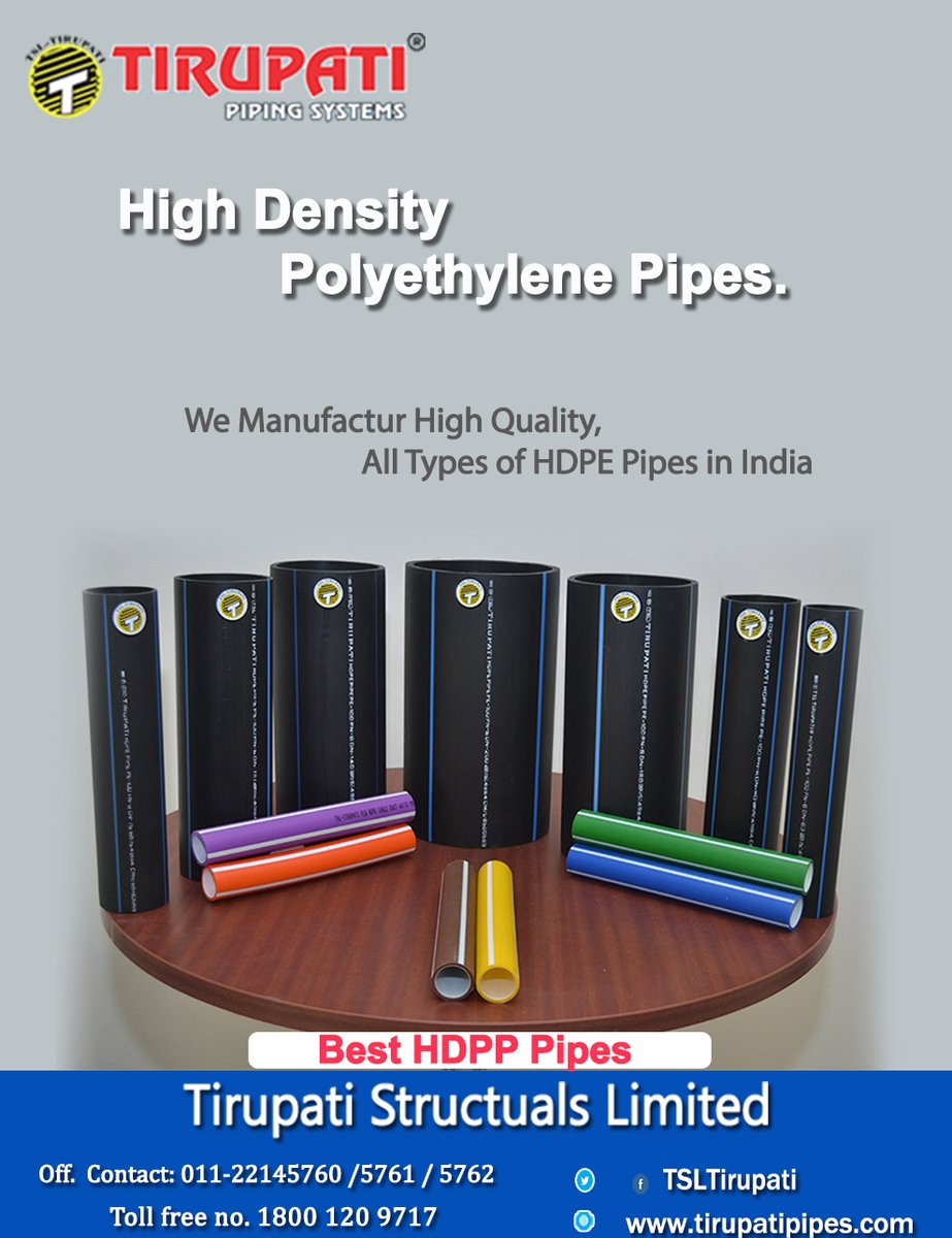 TSLTirupati's tweet image. 𝐖𝐞 𝐦𝐚𝐧𝐮𝐟𝐚𝐜𝐭𝐮𝐫 𝐇𝐢𝐠𝐡 𝐪𝐮𝐚𝐥𝐢𝐭𝐲, 𝐀𝐥𝐥 𝐭𝐲𝐩𝐞𝐬 𝐨𝐟 𝐇𝐃𝐏𝐄 𝐏𝐢𝐩𝐞𝐬 𝐢𝐧 𝐈𝐧𝐝𝐢𝐚.
📱 𝐂𝐚𝐥𝐥 𝐔𝐬 - 𝟎𝟏𝟏 - 𝟐𝟐𝟏𝟒𝟓𝟕𝟔𝟎 /𝟓𝟕𝟔𝟏 /𝟓𝟕𝟔𝟐
✅ 𝐅𝐨𝐫 𝐌𝐨𝐫𝐞 𝐈𝐧𝐪𝐮𝐢𝐫𝐲 👉 bit.ly/2Zkok69
#HDPE_Pipes #hdpepipes #hdpepipesmanufactur