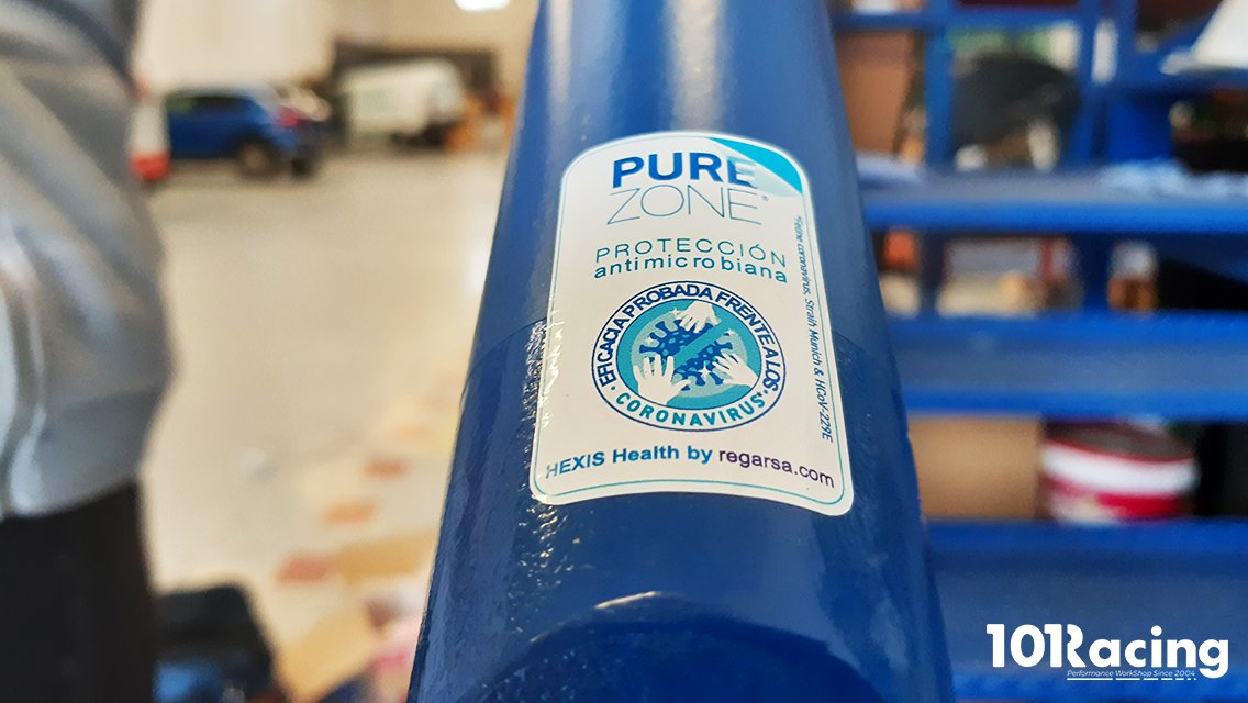 101Racing's tweet photo. Protección @pure_zone y @Cristalam3M 🦠💦 Instalación de la lámina autoadhesiva en PVC totalmente transparente para la protección de superficies de virus y bacterias en #101Racing 🛡️👏

Efectivo film anti-microbiano con tecnología de iones de plata 😷👉 https://t.co/cFbLKrlsZO https://t.co/LpIS40H7QI