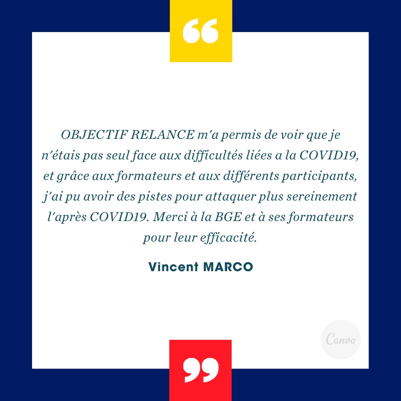 Témoignage OBJECTIF RELANCE 

#bgeouestherault #entrepreneurs #temoignage