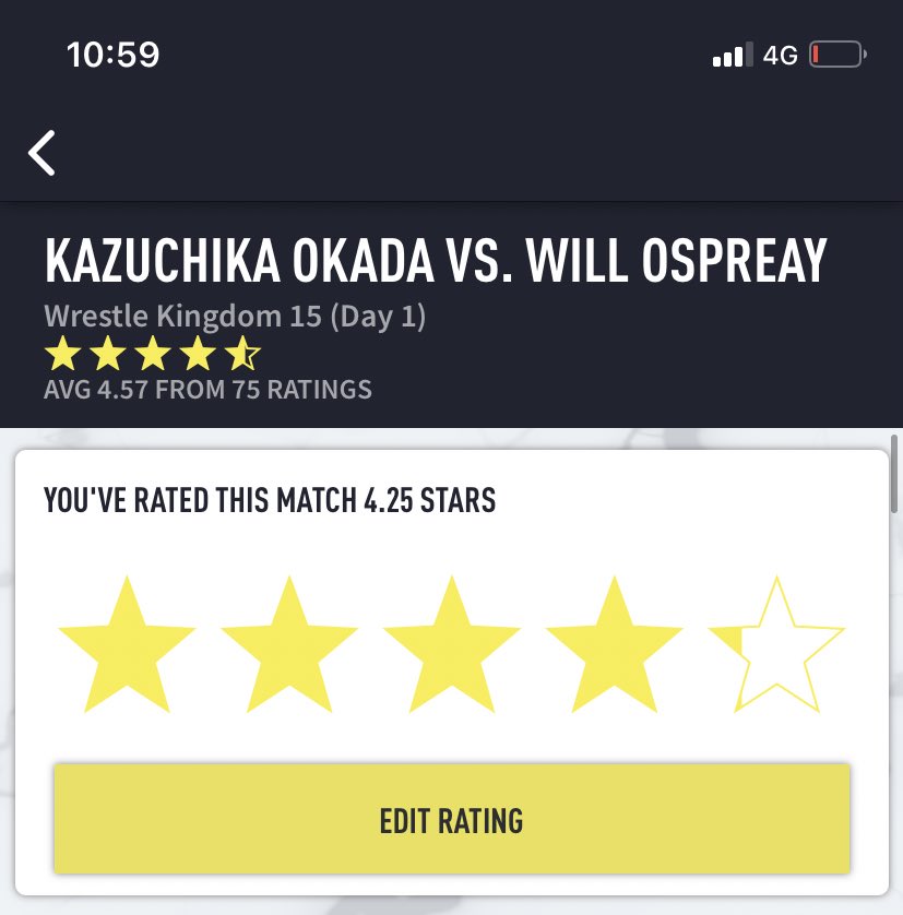 I’d say thats about right tbh. Not a mind blowing match, but had a fantastic final 5 minutes #Njpw