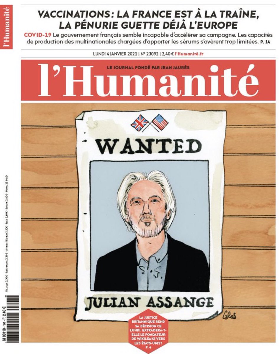 La justice britannique refuse d’extrader Julien #Assange. C’est un camouflet pour l’administration US et une bonne nouvelle pour la liberté de presse et d’informer. Il doit maintenant être  libéré. Et les lanceurs d’alerte protégés partout dans le monde !
