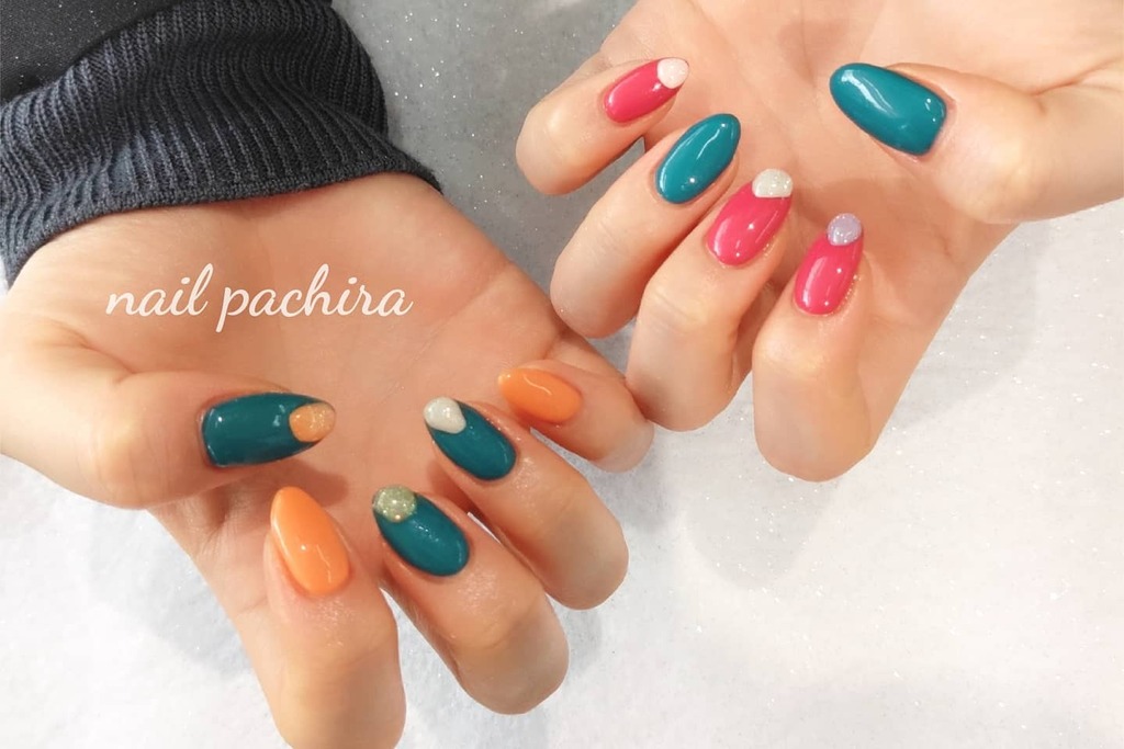 Nail Pachira No Twitter お客様ネイル 定額デザインネイル ピンク ブルーグリーンネイル オレンジカラー ぷっくり ネイル 岡山ネイルパキラ 岡山ネイルサロン T Co Oquyjmqav1 Twitter