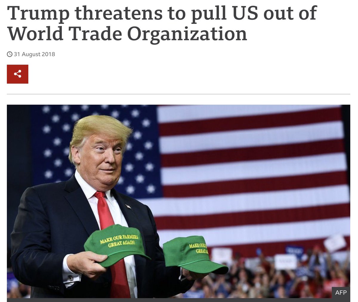 Trump is not a globalist and he will never be one of them which is why he pulled the US out of the Paris climate agreement, WHO, threatening to pull the US out of the world trade organisation