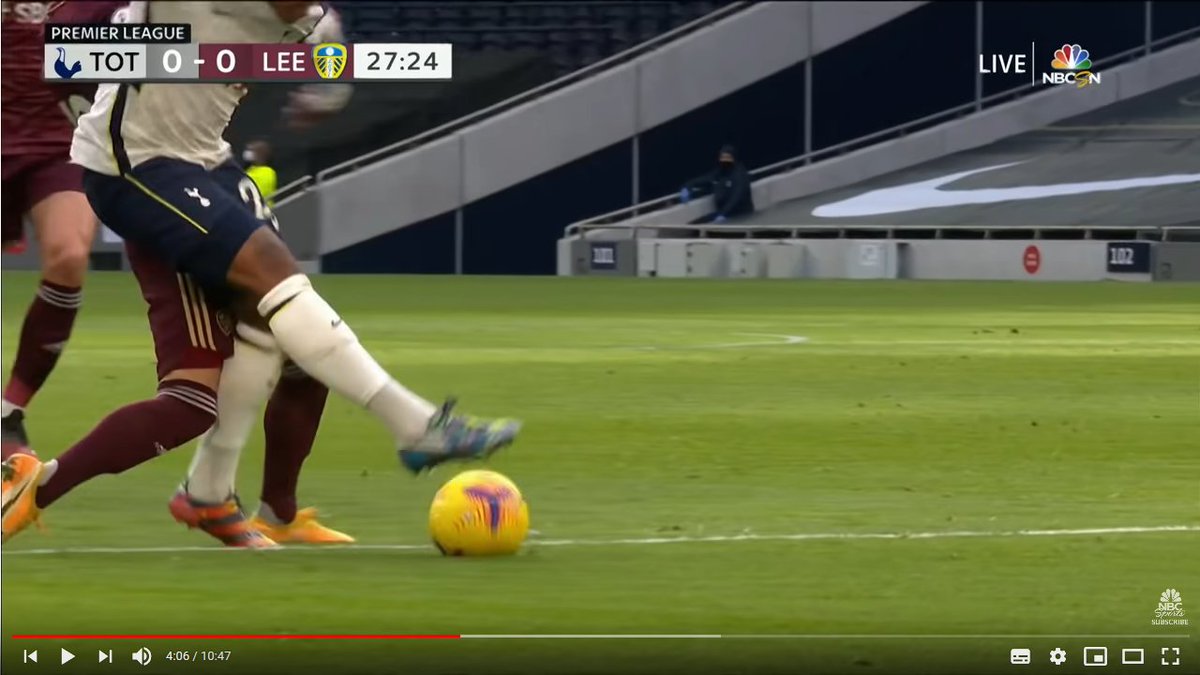 That's not to say using this frame, slightly earlier, makes the decision different as it still appears on the line looking at all angles, remembering the right leg of the defender is obscured on the side angle.So it's certainly very difficult to say there was a wrong decision.