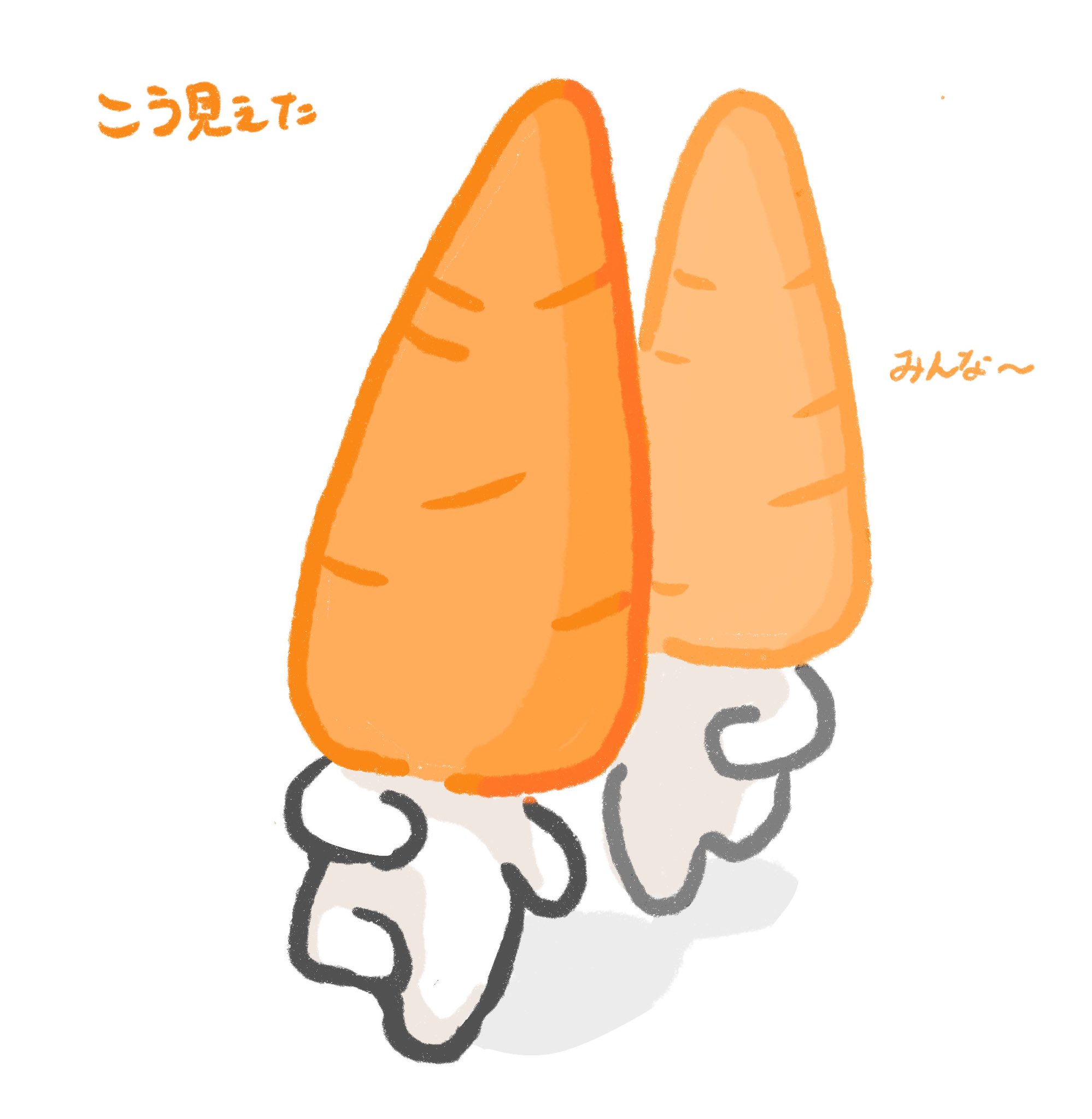 独特なデザインのキャラクターかと思いきや 人参のイラストを上下逆さに見ていただけだった 話題の画像プラス 独特なデザインのキャラクターかと思いきや 人参のイラストを上下逆さに見ていただけだった 話題の画像プラス