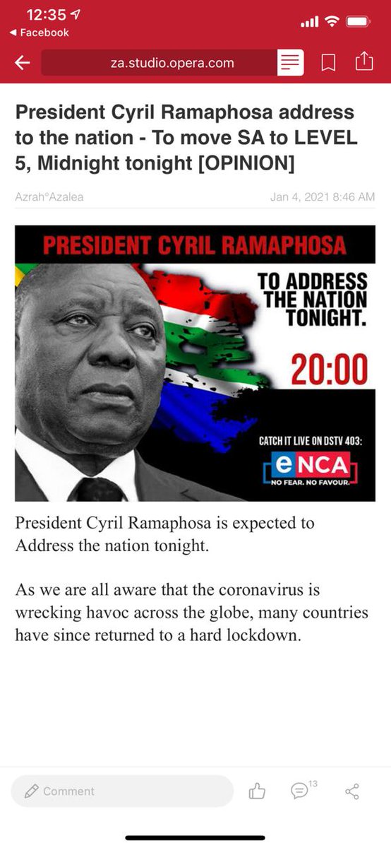 Enca On Twitter Enca Would Like To Distance Itself From A Facebook Account Using The Company S Image That Claims President Cyril Ramaphosa Will Be Addressing The Nation Tonight This Is Fake News
