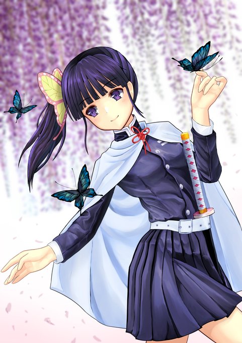 EL@skeb募集中さんがTwitterに投稿した栗花落カナヲ(鬼滅の刃)のイラスト。