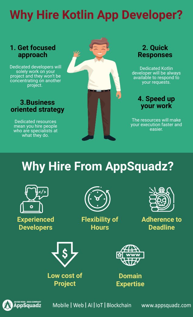 appsquadz's tweet image. Hire kotlin app developers to build feature-rich applications with proven methodologies and latest technologies. Through this infographic, you will get to know why to hire @appsquadz for your projects and business productivity.
#Kotlinappdeveloper #kotlinapp #kolinappdevelopment