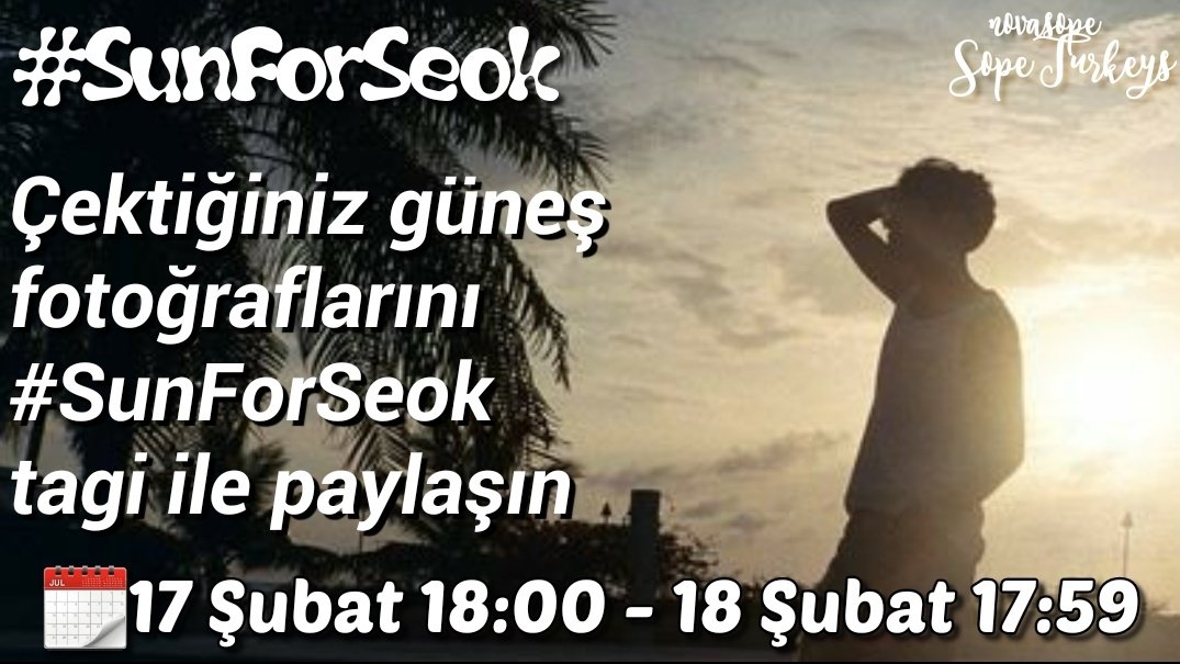 [🐿️🎂]
Merhaba! Hoseok'un doğum gününe 2 aydan az kaldı. Bunu şimdiden duyurmamızın,yayılması bakımından uygun olacağını düşündük. Belirtilen zamanlar arasında #.SunForSeok tagi ile, çektiğiniz güneş fotoğraflarını Hoseok için anlamlı sözler ile paylaşın! Yayılması için rt atın🥺